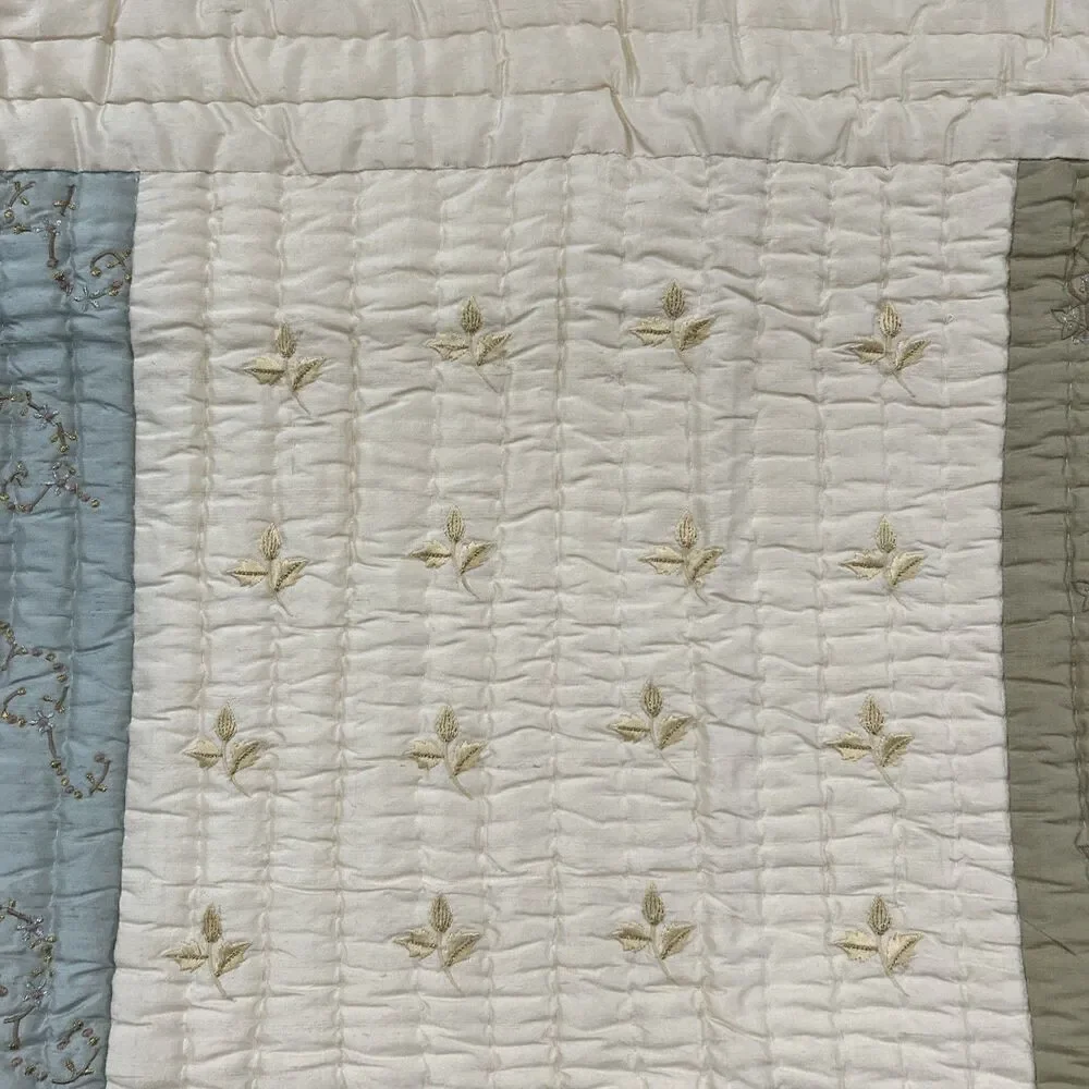 On View Luxury Silk Throw Quilt Embroidered 40